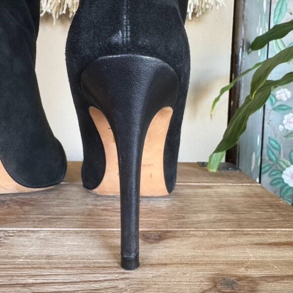 IRO The Stevie Gathered Slouch Black Suede Leather Heeled Boho Boots Size 38 / 7 - Picture 10 of 13